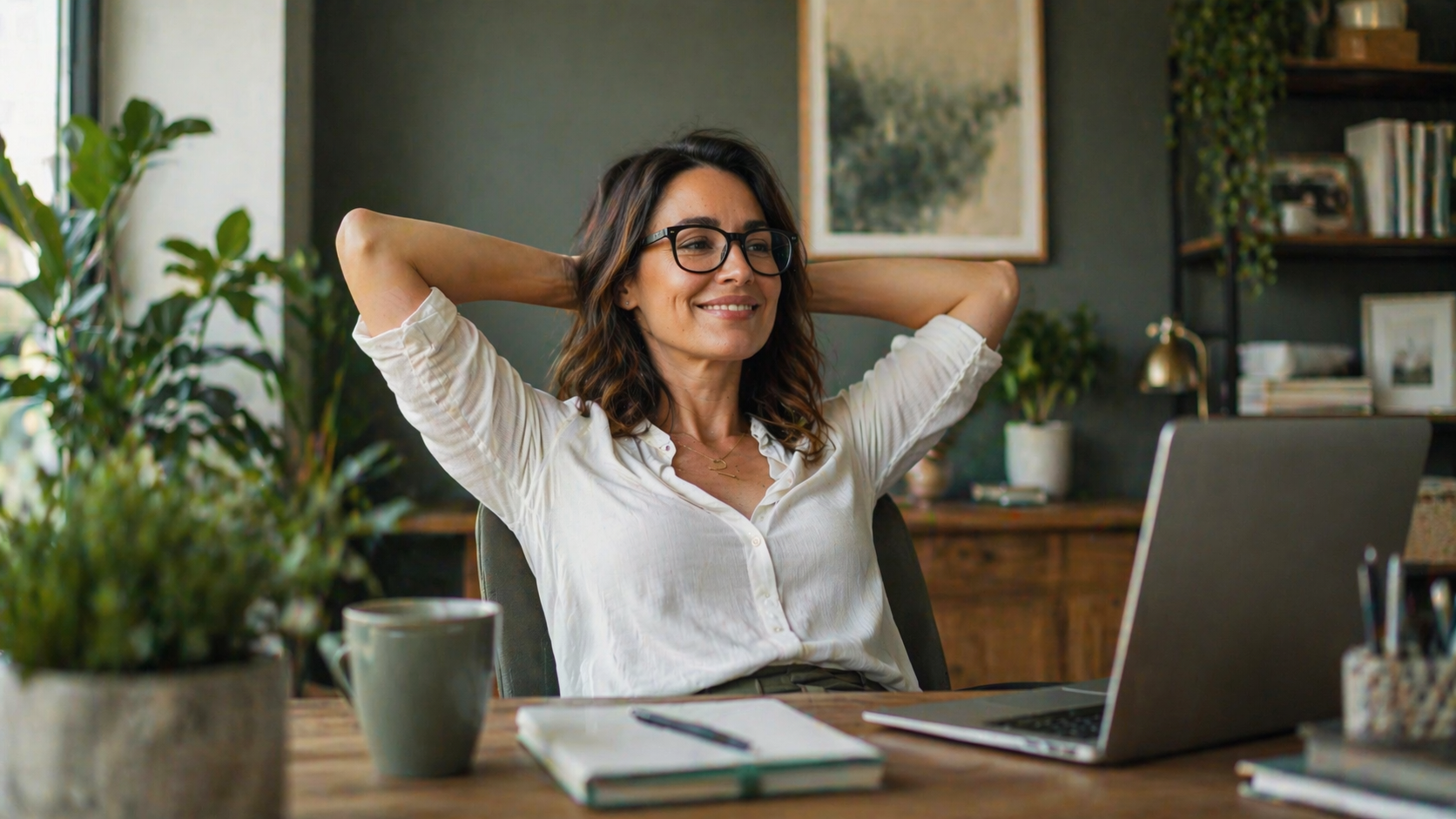 A woman with a calm nervous system creating sustainable performance 