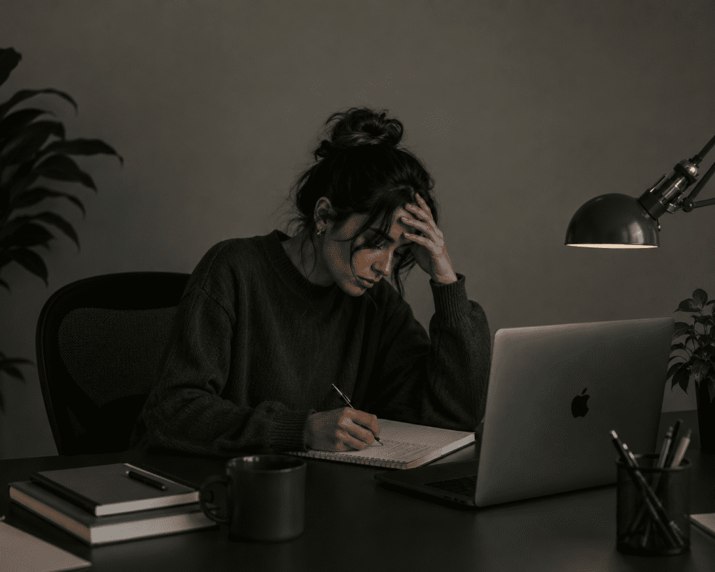 Woman constantly thinking